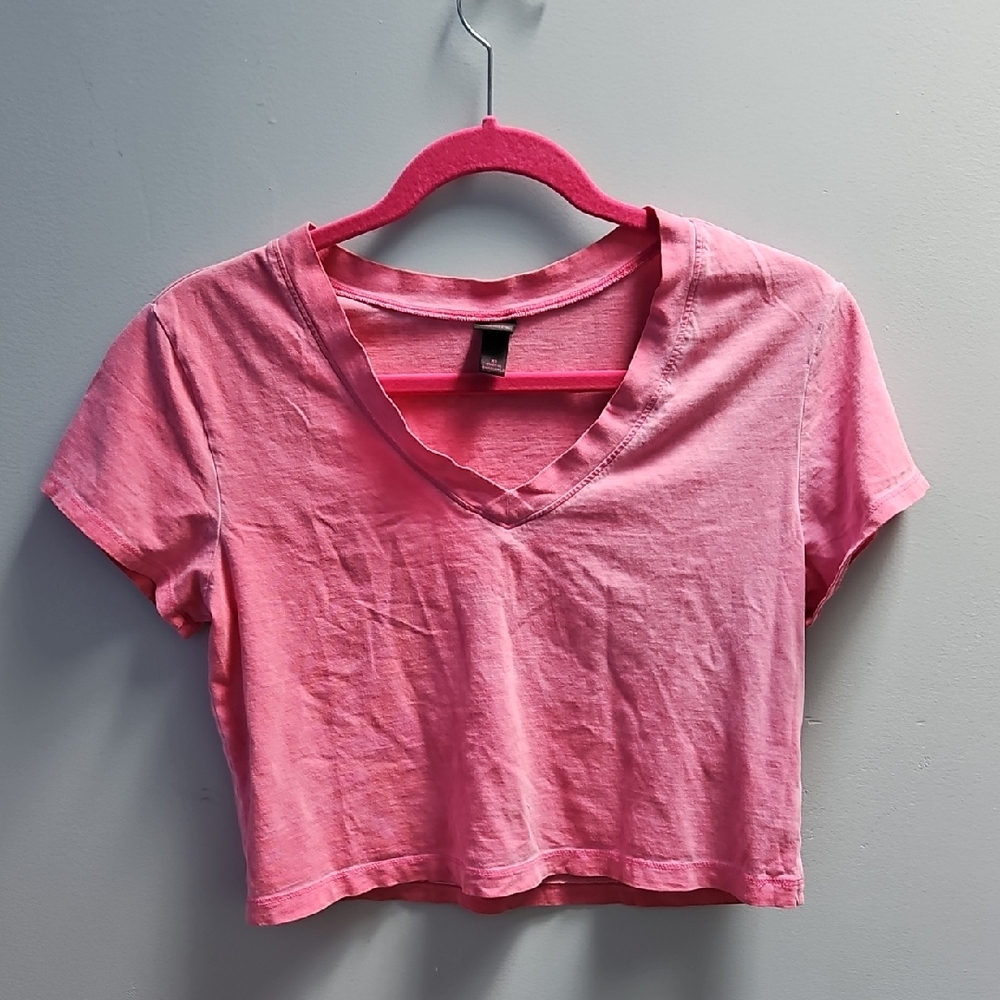 Wild Fable Boxy Pink Crop T-Shirt